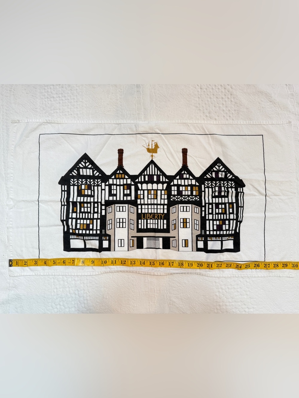 Liberty of London Tea Towel Black White - Picture 5 of 6
